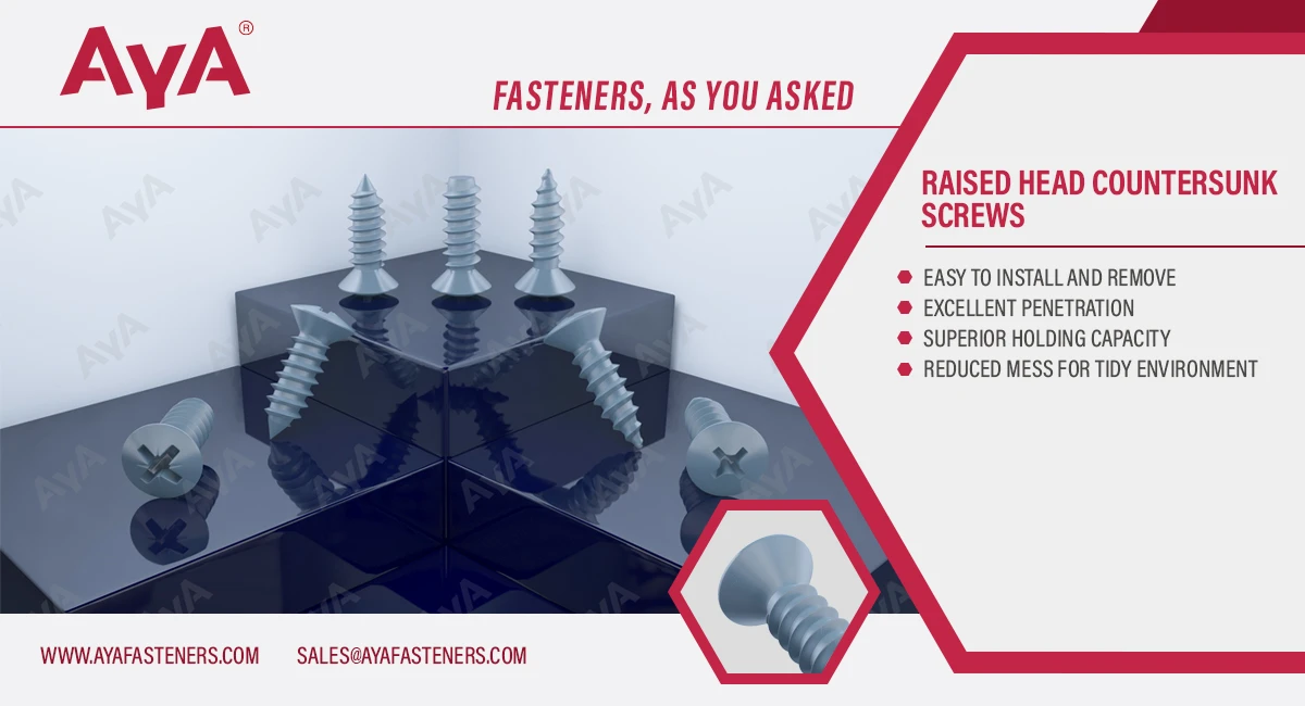 Raised Head Countersunk Screws advantage